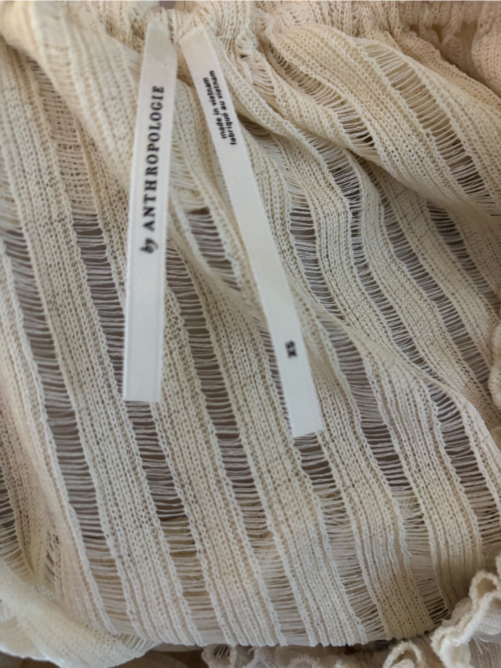 By Anthropologie Long-Sleeve Sheer Striped Crop Blouse - Picture 11 of 11